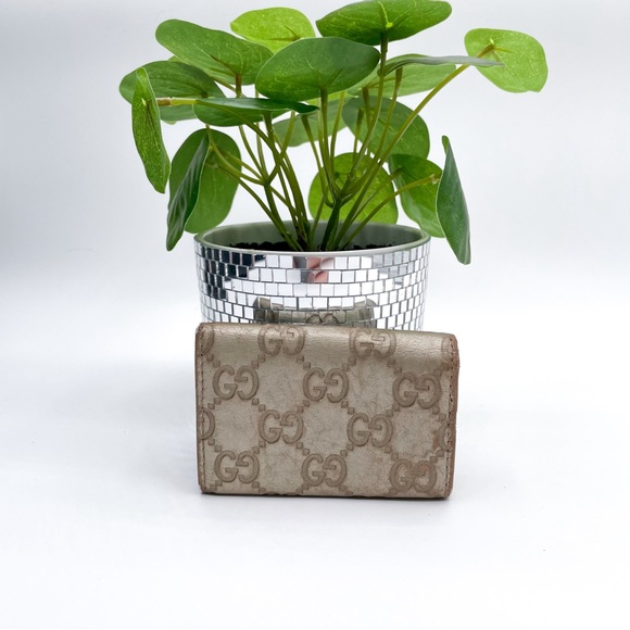 Gucci Lovely Heart Ssima GG Logo Leather 6 Ring Key Case Pre-Loved Pre-Owned - Picture 2 of 15